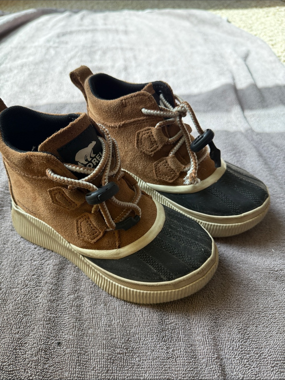 Sorel Kids Brown and Black Waterproof Duck Boots